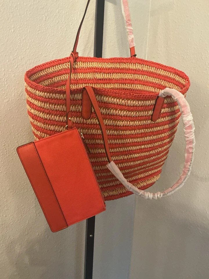Ralph Lauren Coral Natural Purse NWT $250 - Image 3 of 4