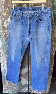 Vintage 1980 s USA Made Levi s 501 Denim Jeans 34  Button Fly #1