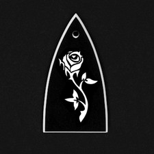 GUITAR TRUSS ROD COVER - Engraved Etched - ESP LTD - ROSE Flower Vine - Black