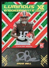 2022 Panini XR Luminous Endorsements DAVID BELL Green Rookie Auto 1/5 #LUM-DB