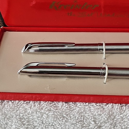 Vintage Kreisler Viceroy Chrome Pen & Pencil Set With Box & Insert - Picture 5 of 12