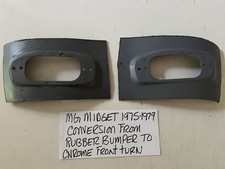 Mg Midget Set Chrome Bumper Front Turn Panels To Convert Rubber Bumper Car Mg Midget Set Chrome Bumper Front Turn Panels To Convert Rubber Bumper Car