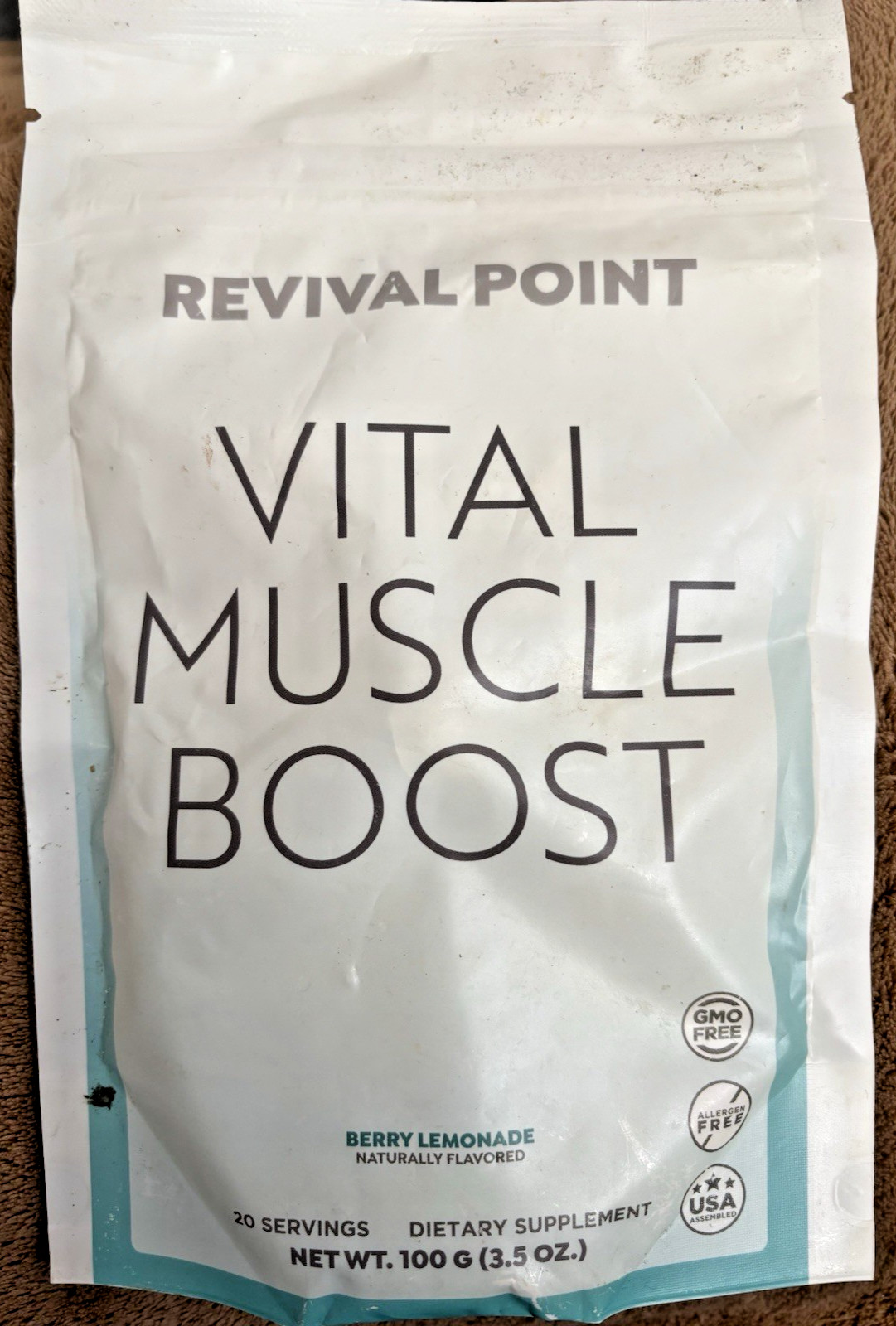 New Revival Point Vital Muscle Boost Supplement Berry Lemonade 100g/20 Serving