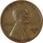 1947 S Lincoln Cent Good (G) to Very Good (VG) Circulated Condition Copper Penny