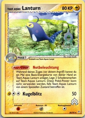 Pokémon Lanturn 28/95 EX Team Magma vs Team Aqua 2005 Deutsch