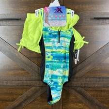 ZeroXposur Youth Girls Swimset 1 Piece Suit and Shorts Girls Size XL/16 2 Piece