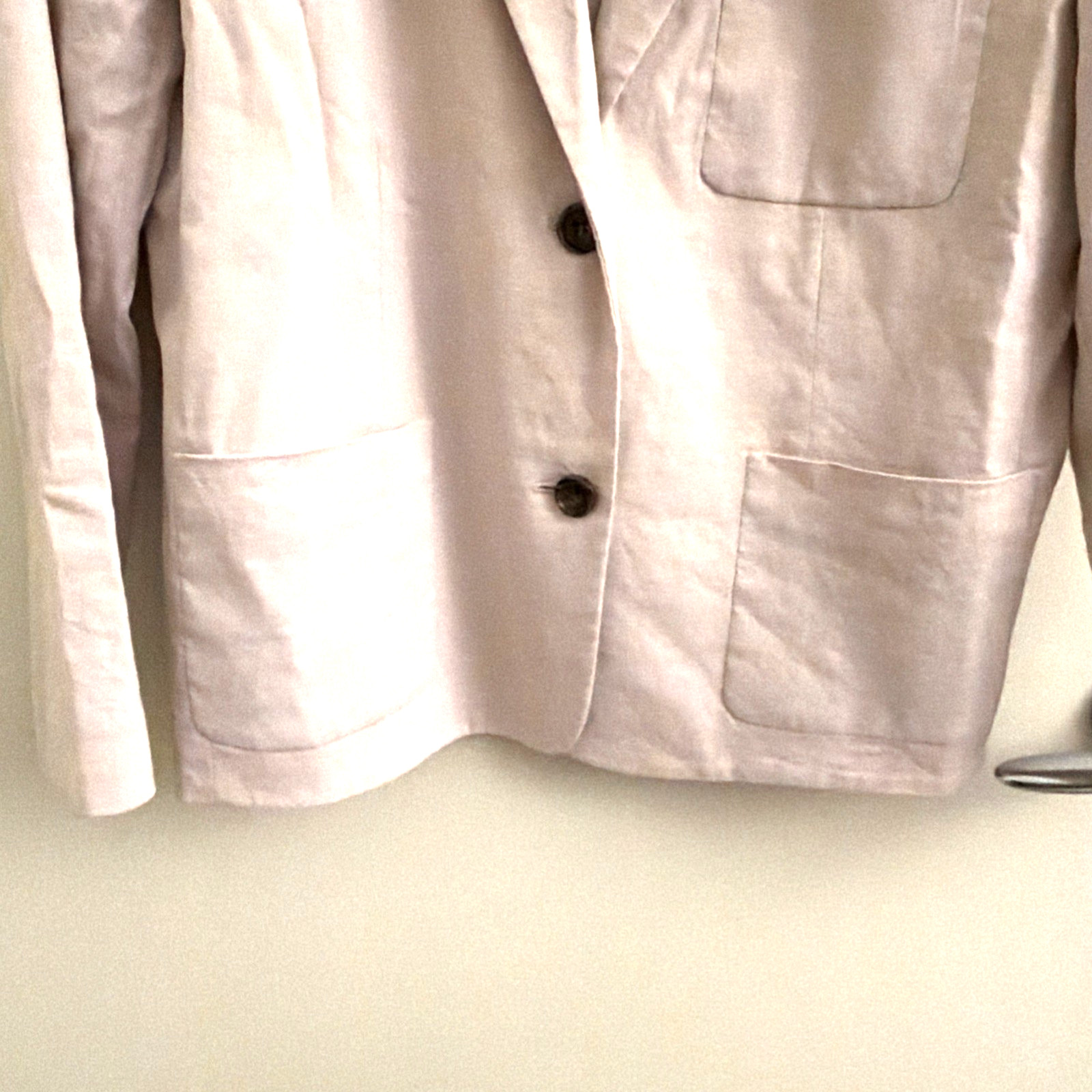 Theory  Blazer Button Front Taupe, patch pockets. - image 4