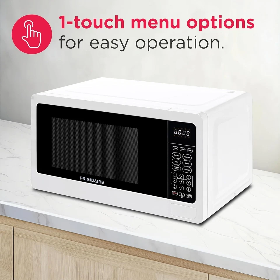 Microondas de encimera Frigidaire 0,7 pies cúbicos 700 W 10 niveles de potencia (blanco) Foto 4 de 4