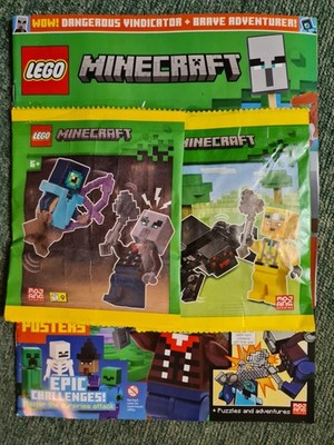 Lego Minecraft magazine Issue 47 with Dangerous Vindicator + Brave Adventurer
