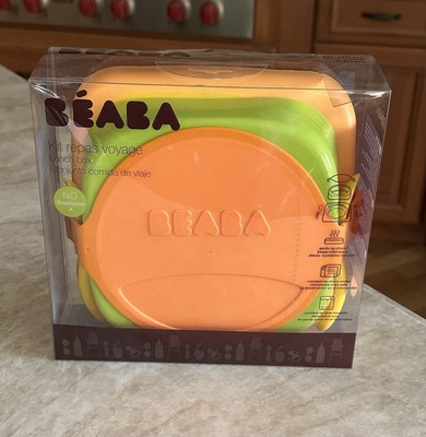 New in Box Williams Sonoma Beaba Soft Baby Lunch Box Bento Food Bowl Set 4 Avail