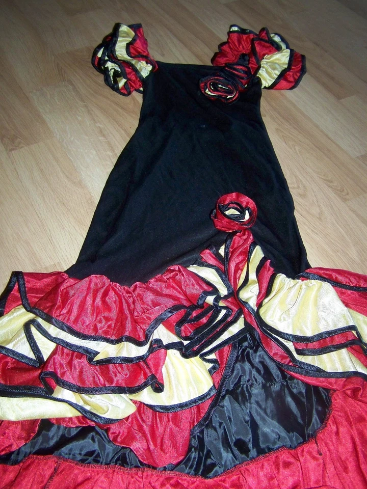 Talla Mediana Foro Novedades Bailarina Salsa Dama Española Halloween Disfraz Vestido Foto 4 de 4