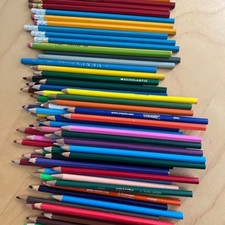 Lot of 74 Colored and Regular Art Pencils