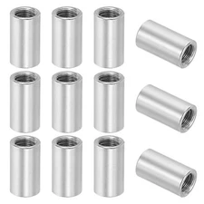 Round Coupling Nuts M10x1.5mm Female Thread 25mm0.98" 304 Stainless Steel Rod...