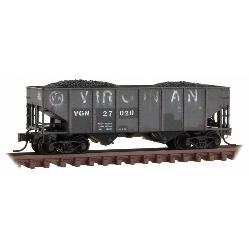Virginian Railway 33' Twin Bay Hopper Weathered Micro-Trains 056 52 200 N Scale