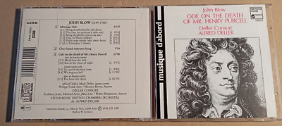 JOHN BLOW - ODE ON THE DEATH OF MR.PURCELL  CD (JG 440)