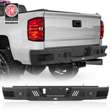 Texture Black Rear Bumper Fit Chevy Silverado 2500hd 3500hd Gmc Sierra 2011-2019