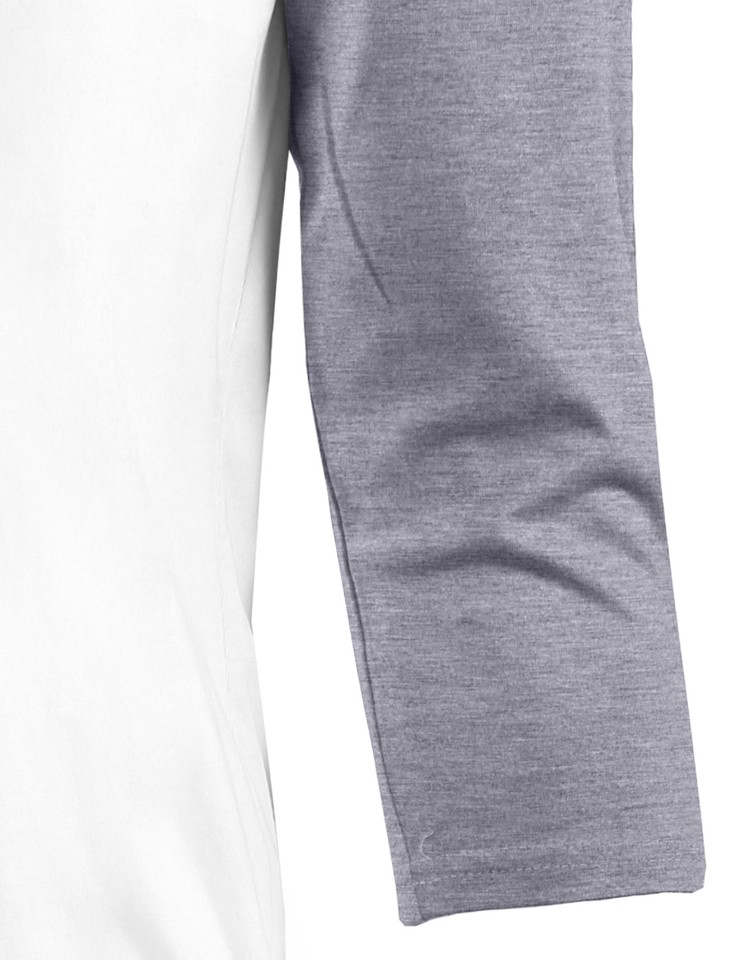 La Vista Frontale Della Maglietta Delle Maniche In Bianco Del Raglan 3/4 Con Colore Bianco - Foto 4