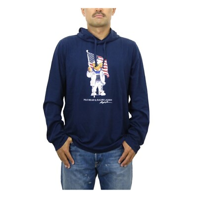 Polo Ralph Lauren Long Sleeve Polo Bear Hooded T - Navy with Olympic Flag -