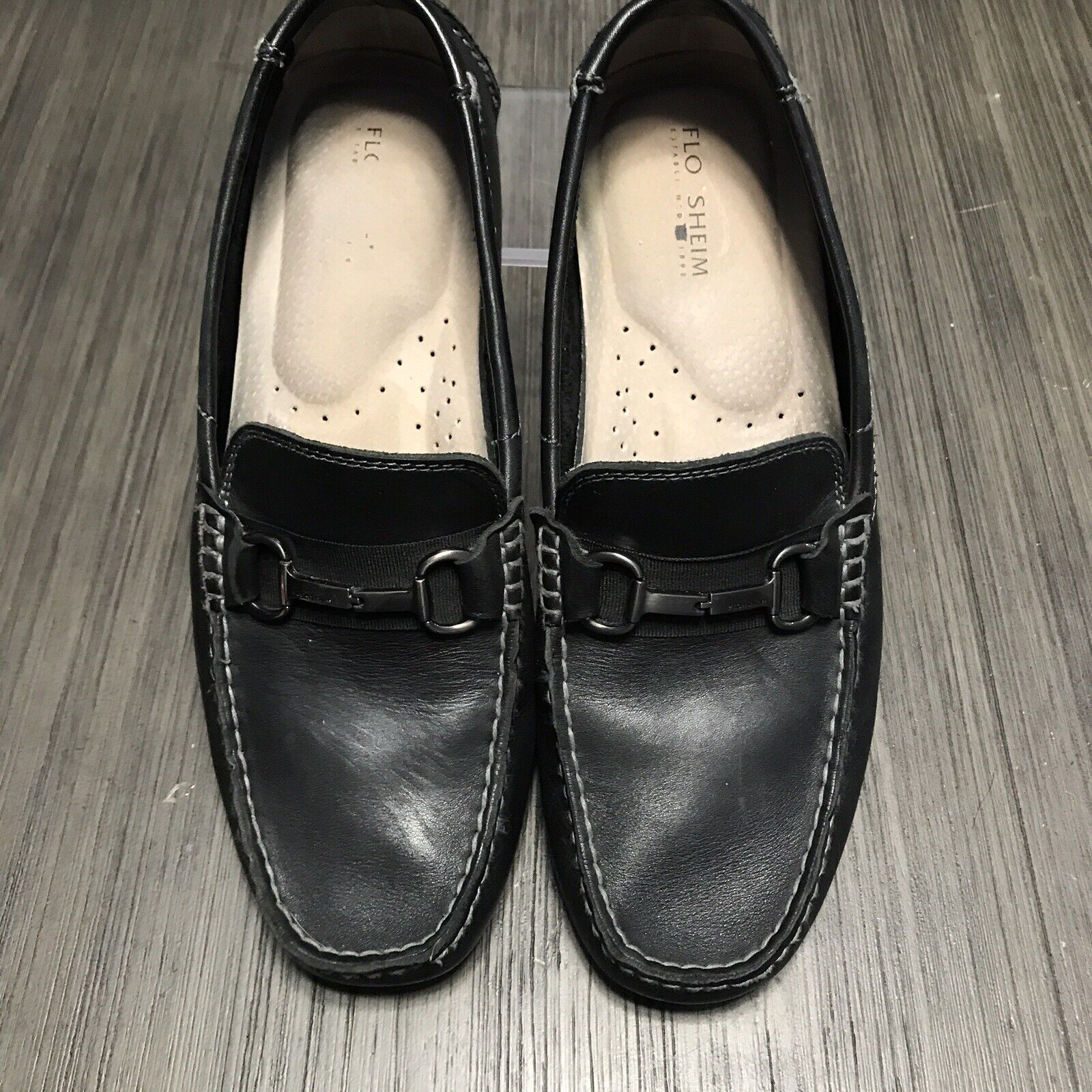 Florsheim Black Leather Dress Slip On Driving Loafers… - Gem