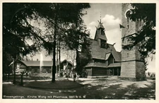 Postcard * Giant Mountains, Wang church with rectory, 885 m above sea level (...