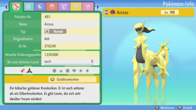Shiny Arceus 6IV/6DV | LVL 100 | Pokemon Strahlender Diamant