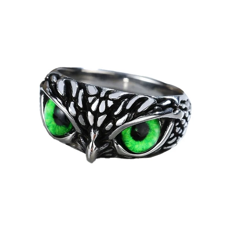 Anillo de plata de ley oxidada con diseño de ojo malvado - Joyas