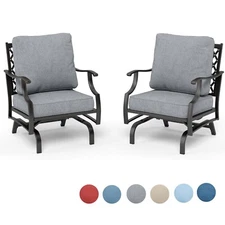 Patio Dining Chairs Set of 2 Heavy Duty with Cushion Outdoor Chairs Rocker Chair