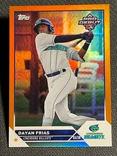 2023 Topps PRO DEBUT ORANGE FOIL REFRACTOR PROSPECT ROOKIE Dayan Frias 14/25
