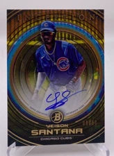 2022 BOWMAN INCEPTION YEISON SANTANA AUTO 08/50 GOLD CHICAGO CUBS