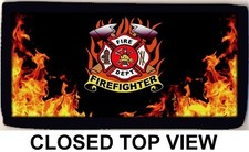 Firefighter Fire  Rescue Logo Checkbook Cover Wallet Credit Card ID Holder NEW
