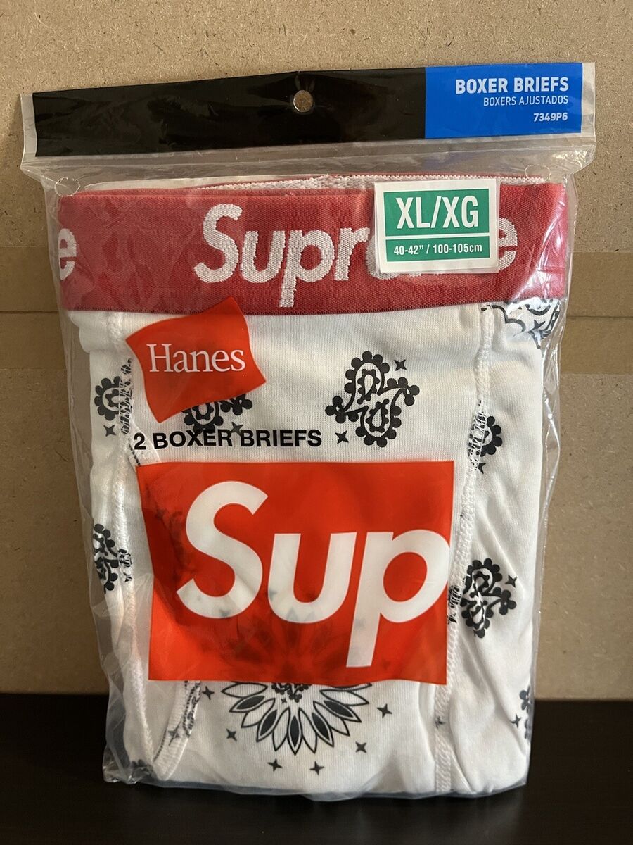 DS Supreme x Hanes Bandana Boxer Briefs FW22 white size XL 2 pack