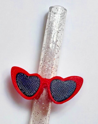 3D Printed Customized Heart Cat Eye Sunglasses for Stanley & Starbucks Tumbler