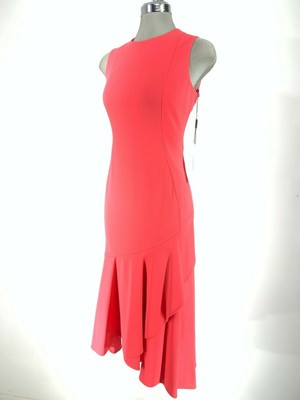 calvin klein flounce hem midi dress