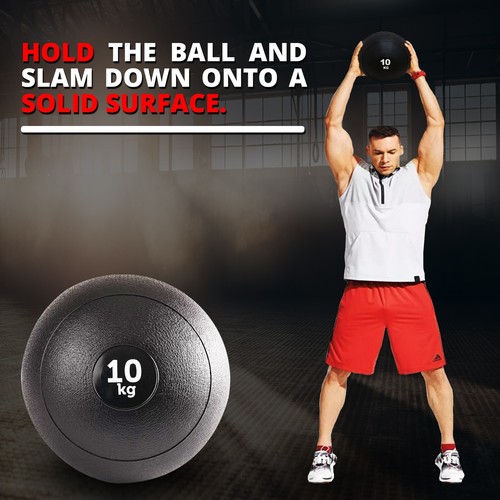 Slam Ball Crossfit MMA Fitness Medicine Training Gym Pilates No Bounce 10kg-12kg - Picture 5 of 13
