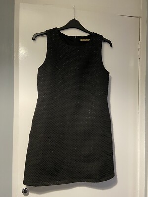 Ladies M/L Classic Tricot dress black lined Sleeveless Waffle Pattern |  eBay UK