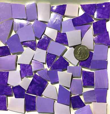 Mosaic Craft Supply HP Hand Painted Broken China Tiles ~ Shades of Parma Violet