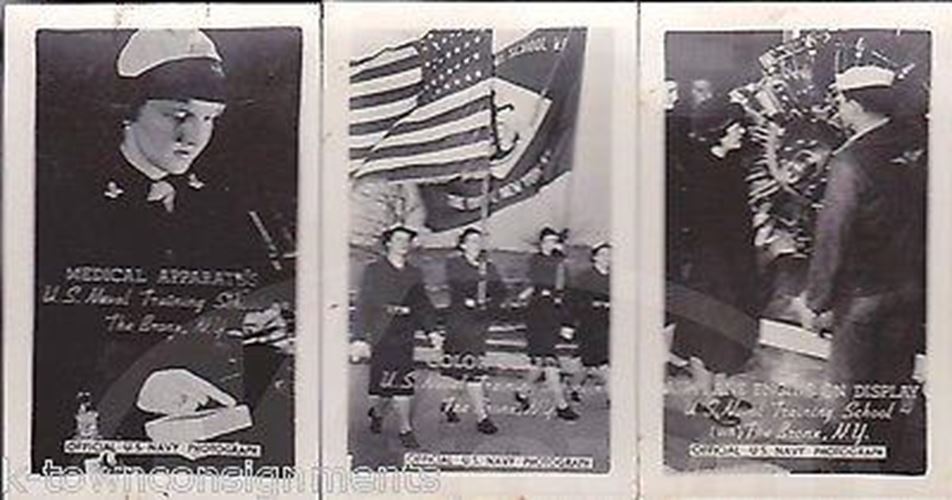 WWII Us Naval Training School Bronx NY Waves Military Women Photo Cards