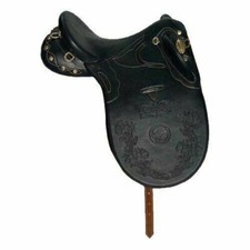 New Leather Australian Stock Saddle without Horn Black