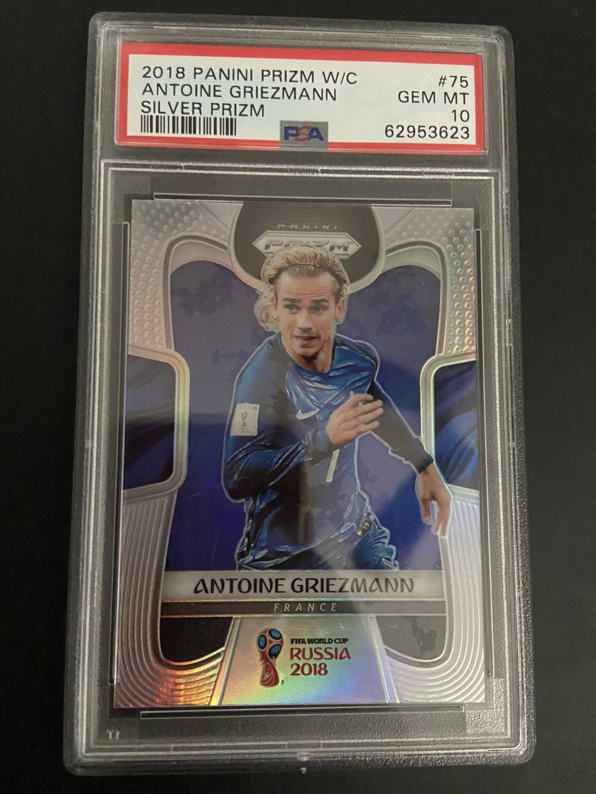 2018 Panini Silver Prizm World Cup Soccer #75 Antoine Griezmann France PSA 10