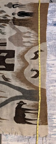 Tappeto kilim lana tessuto a mano tessuto piatto SCENA CAMMELLO marroni Egitto tappeto turco vintage - Foto 11 di 12