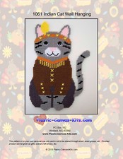 Thanksgiving Indian Cat Wall Hanging- Plastic Canvas Pattern or Kit