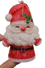 VINTAGE LIBERTY BELL CHRISTMAS ORNAMENT BLOW MOLD PLASTIC SANTA  A16