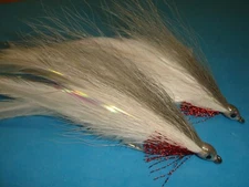 FLY FISHING FLIES - Gray/White LEFTY'S BIG-FISH DECEIVER size #3/0 (2 pcs.)