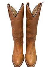 FRYE 7052 Vtg Leather Western Cowboy Cowgirl Boots Women s 6B Tan Boho Hippy