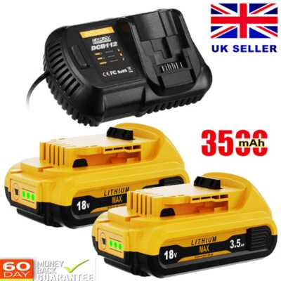 4-1X For DEWALT DCB184 18V 3.5Ah XR Li-ion Slide Battery DCB183 DCB182 DCB200 UK