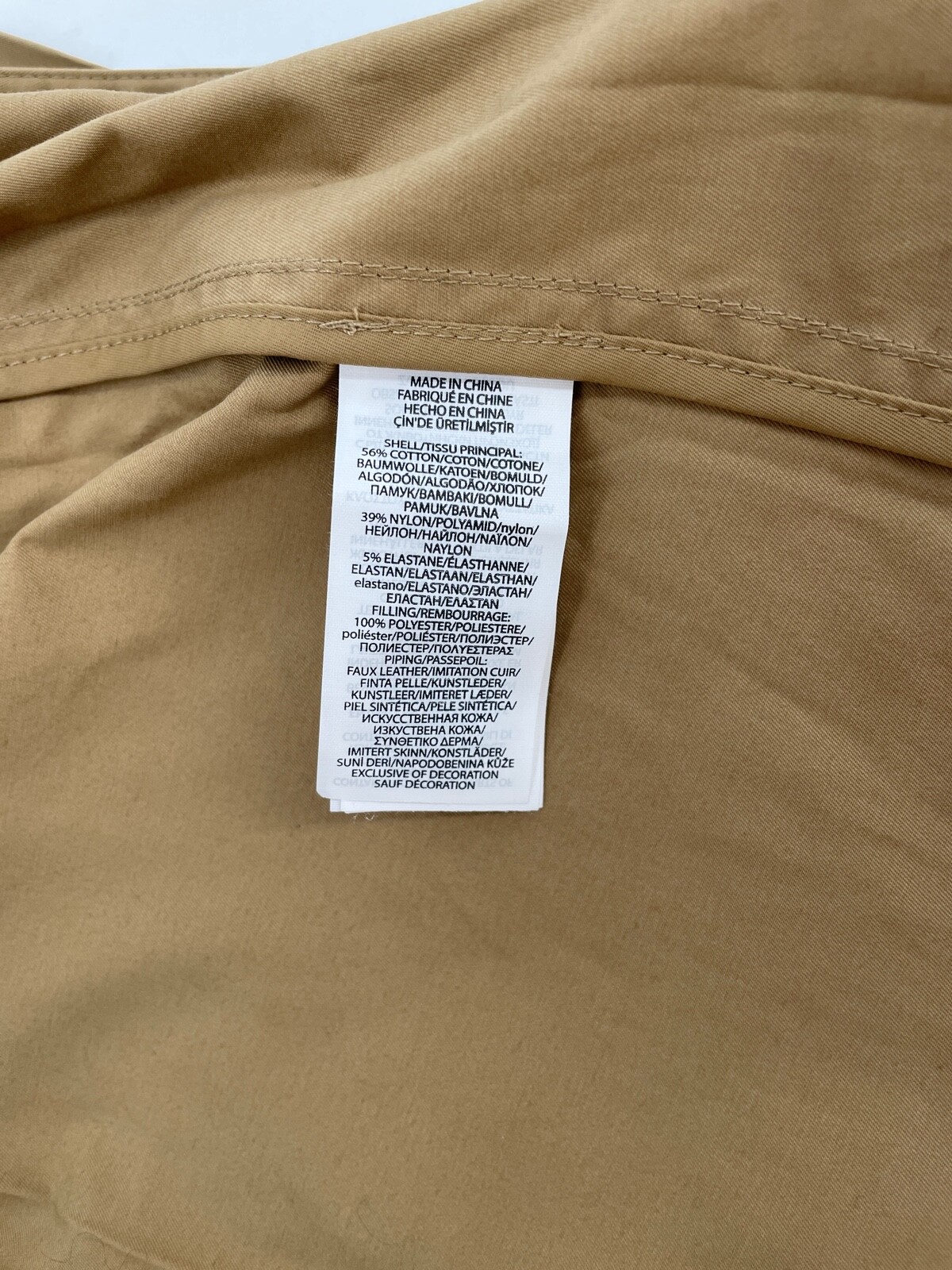 Ralph Lauren Polo Golf size M Water-Repellent Twill Jacket Leather Trim Beige