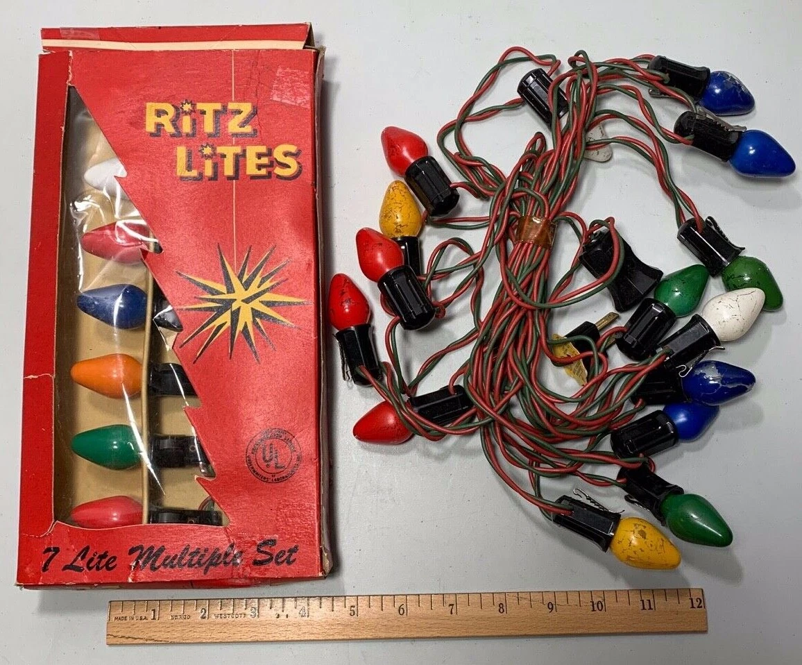 Vintage Ritz Christmas Lights 2 sets of 15 lights 1 in box