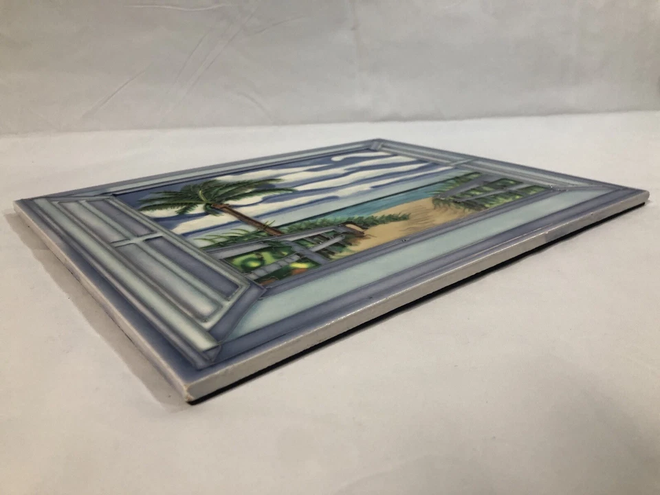 Cuadro artístico junto a la ventana decorativo cerámica 11"x14" en boga azulejo de colección Foto 4 de 4