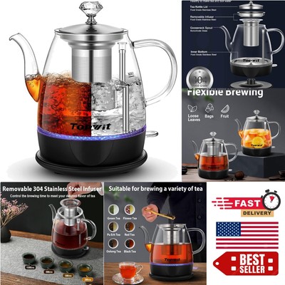 Rapid Boil Glass Kettle with Stainless Infuser - Perfect for Tea & Coffee