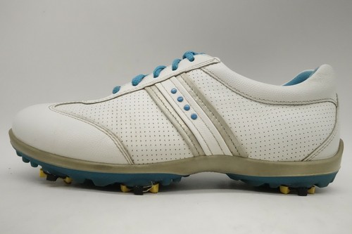 Ecco White Teal Leather Lace Up Soft 